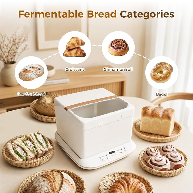 Bread Proofing Box 32–248°F Precision Temperature Control | 25L Large Capacity Bread Proofer, Dough Proofing Box for Sourdough Starter, Bread, Pizza Dough, Yogurt