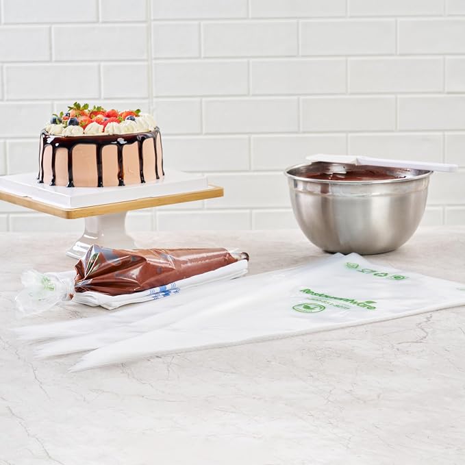 Restaurantware Pastry Tek 21 x 10.2 Inch Piping Bags 100 Disposable Pastry Bags - Sturdy No Slip Clear Plastic Baking Bags To Decorate Cakes For Parties Or Bakeries