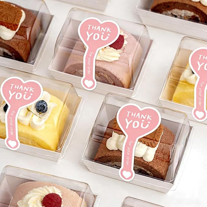 300pcs Pink Handmade Food Baking Label Stickers for Baked Goods Packaging (StyleE)
