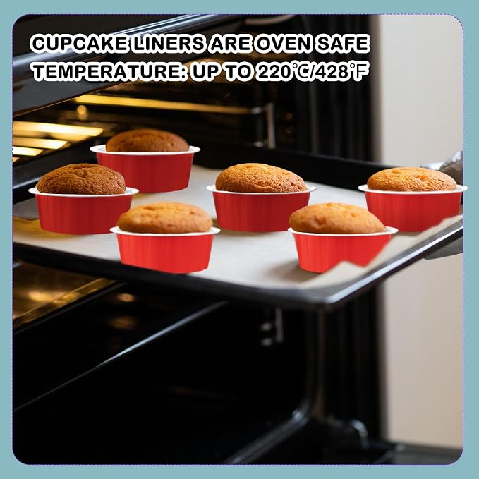 Tessco for you 150 Pcs Disposable Ramekins with Lids 8 oz Creme Brulee Ramekin Aluminum Foil Cup Cupcake Liner Baking Valentines Disposable Muffin Tin Pan Cheesecake Container (Red,Silver)