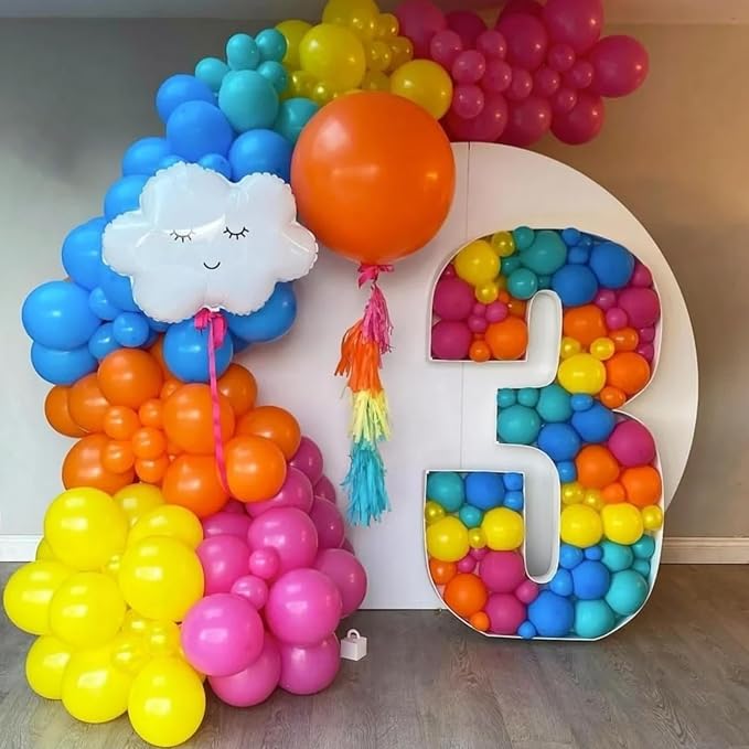 Voircoloria Balloons, 66pack 12inch Assorted Color Rainbow Latex Party Balloons for Wedding, Birthday, Graduation, Bridal Shower, Baby Shower, Gender Reveal, Anniversary Party Decorations