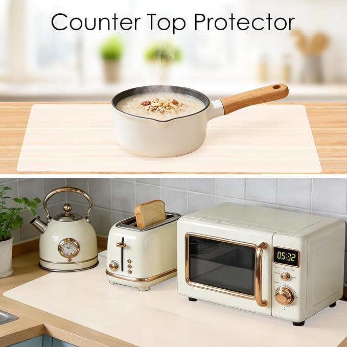 2mm Thick Extra Large Silicone Mat For Kitchen Counter 39.4"x23.6" Silicone Table Mat For Resin Workbench Mat Heat Resistant Mat Coffee Bar Mats, Translucent Extra Large Quartz Countertop Protector
