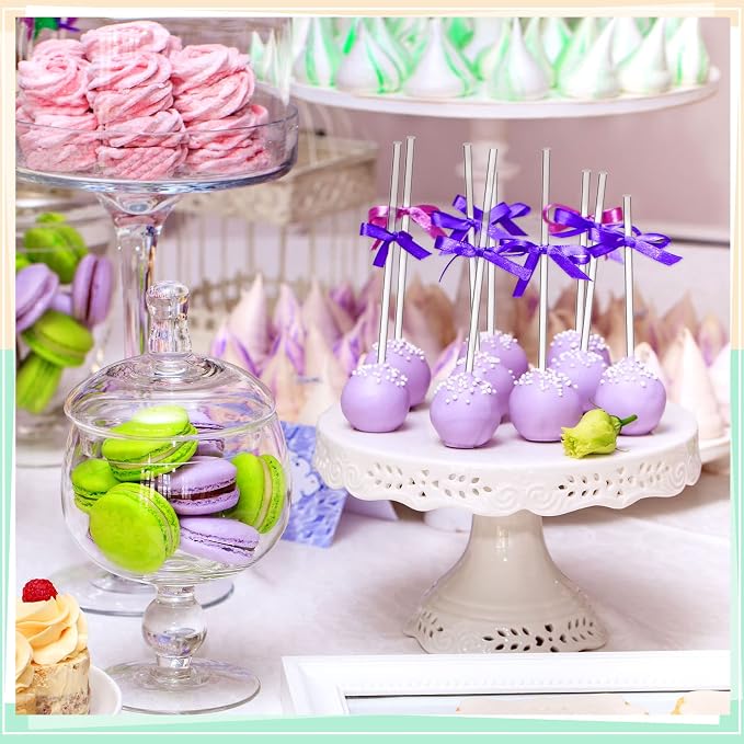 Zopeal 200 Pcs Acrylic Lollipop Sticks Clear Cake Pops Rods Cake Topper Candy Cupcake Treat Stick for Wedding Chocolate Cookie Dessert Handmade DIY Crafts Party Decor Gardening(8 x 0.12 Inches,Clear)