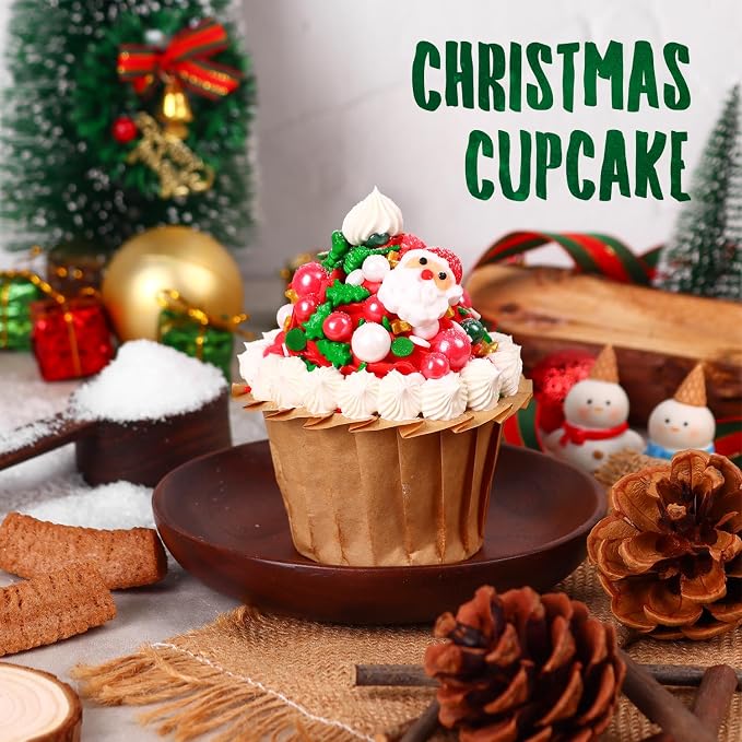 Christmas Sprinkles for Cake Decorating 7 ounce Edible Christmas Tree Star Red Green Pearls Sugar Jimmies Confetti Holiday Sprinkles for Cupcake Toppers, Cookie, Ice Cream Decorations Christmas Party