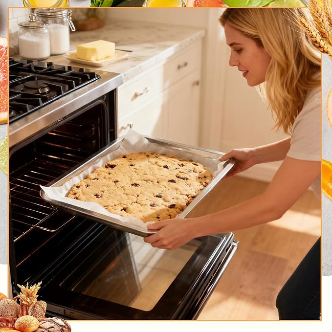 Ceenna 4 Pack Half Sheet Pan 18 x 13 Inch Baking Cookie Sheet Extra Large Nonstick Pan Roasting Steel Tray Commercial Quality Pans for Oven Restaurant Kitchen