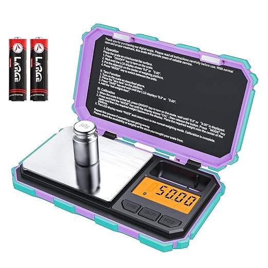 (Upgradaed) AMIR Digital Mini Scale, 200g /0.01g Pocket Scale, 50g Calibration Weight, Electronic Smart Scale, 6 Units, LCD Backlit Display, Tare, Auto Off, Stainless Steel (Battery Included)