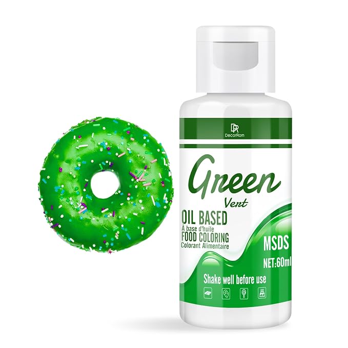 Oil Based Food Coloring - Vibrant Food Coloring for Chocolate, Candy Melts, Baking, Cake Decorating - Upgraded Edible Food Color Dye for Icing, Fondant,Butter, Cookie, DIY Crafts - 2 Fl.oz (Green)