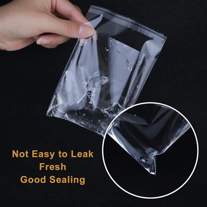 NEOACT 400 Pcs 4"x4.73" Clear Resealable Cellophane Bags Good for Bakery, Candle, Soap, Cookie Poly Bags