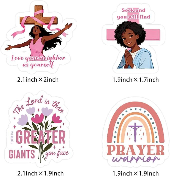 100 Pcs Christian Prayer Board Stickers, Jesus Sticker for Water Bottles Laptop Scrapbook Journaling Planner, Bible Study Vision Board Supplies Christian Easter Gifts