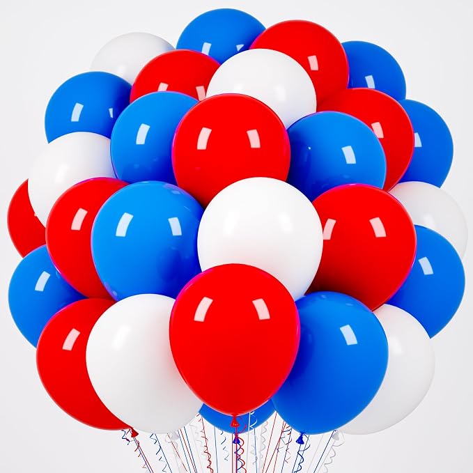 Voircoloria Red White Blue Balloons, 66pack 12inch Macaron Latex Party Balloons for Birthday Graduation 4th of July Independence Day Anniversary New Year Holiday Party Decorations