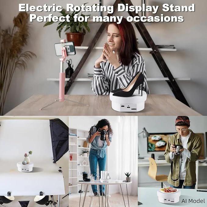 Rotating Display Stand Turntable Stand 4.72'' Spinning Stand for Product Shows Black