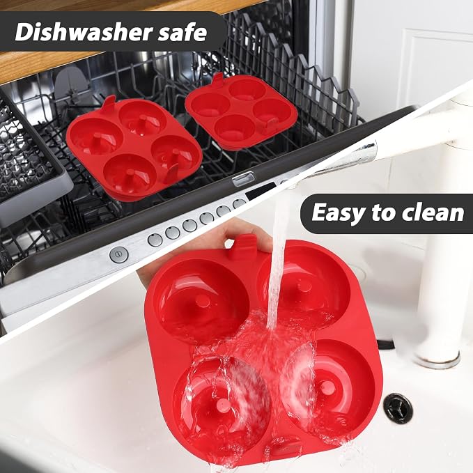 Webake Silicone Air Fryer Muffin Pan and Donut Pan, Make 2.8" Standard Size Cupcakes and Donuts, Nonstick BPA-Free, Set of 2