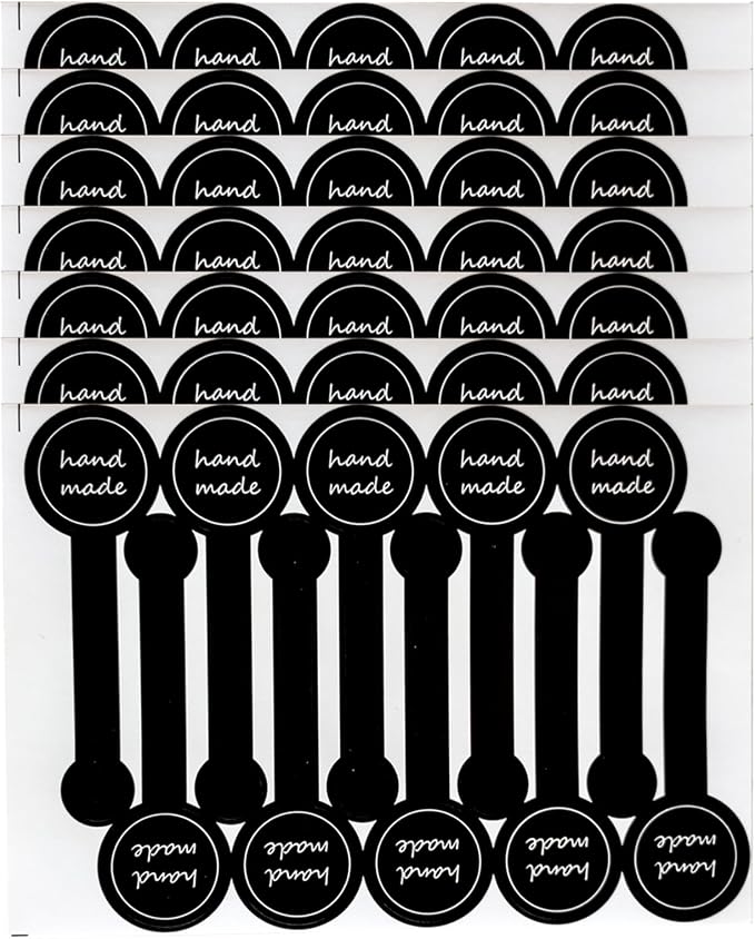 400 Pcs Black Handmade Bakery Stickers, Tamper Evident Seal Labels | 3.93 x 1.18 in peel-and-stick paper labels for bakery packaging, cake boxes, candy bags, dessert cups, envelopes, and crafts