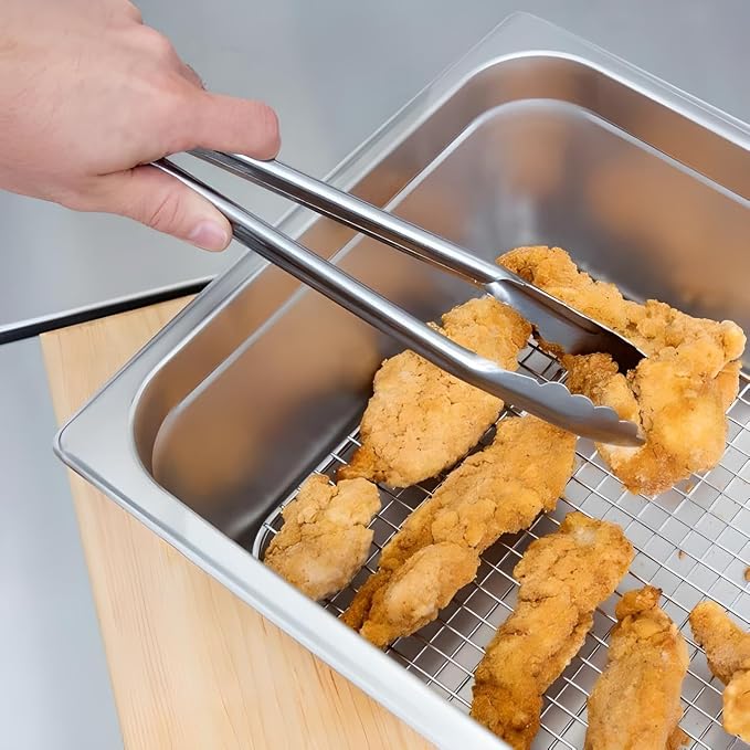 OCS Parts 12-Pack 10" x 18" Stainless Steel Pan Grate for Full Size Steam Table Pans | Footed Cooling Pan Grate for Steam Tables, Baking, and Hotel Pans
