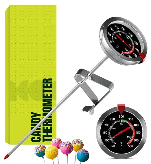 Craft911 Candy Thermometer with Pot Clip - Deep Fry Oil Thermometer for Frying and Candle Making (Black)