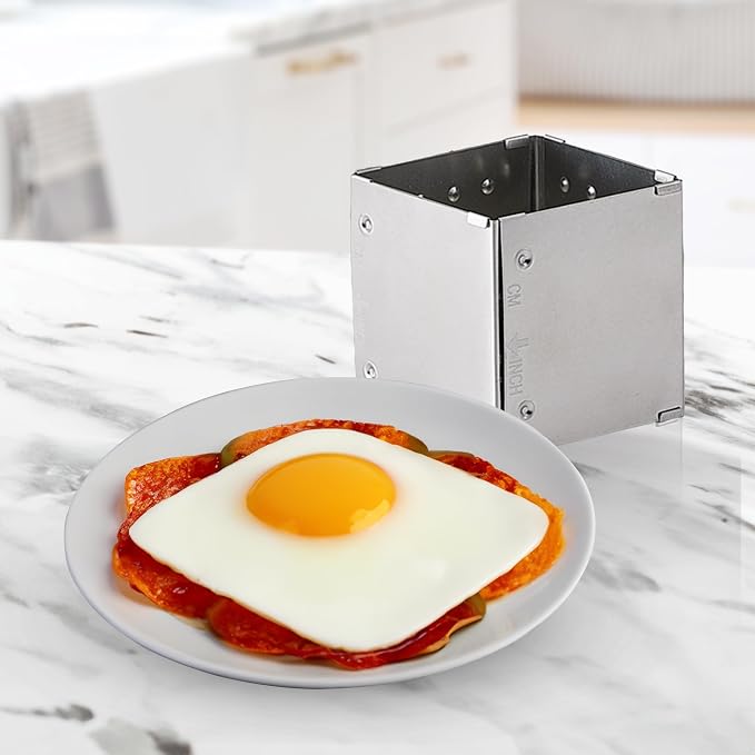 HIC Kitchen Adjustable Square-to-Rectangle Food Ring, Makes 10 Configurations, Stainless Steel