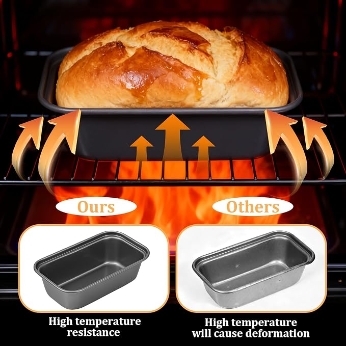 12 Pcs Mini Loaf Pan for Baking Bread, Non-Stick Carbon Steel Baking Bread Pan 6.1 x 3.3 x 2.1 Inches Small Banana Bread Tins for Oven Bake Small Rectangular Bread