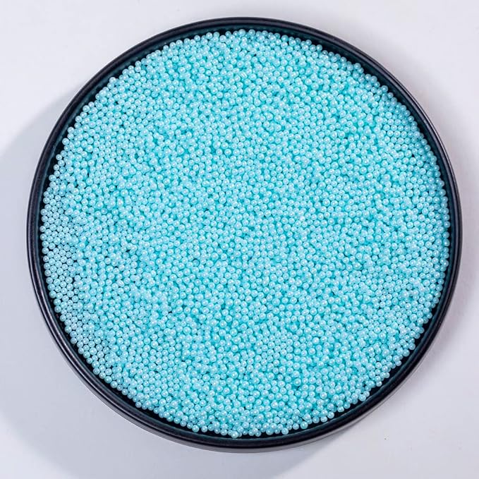 Blue Sprinkles Edible Pearl,130g 4.6OZ Cake Sprinkles,Cookie Sprinkles,Sugar Pearl, Edible Candy Pearls for Cake Cupcake Decorationg (4mm-qianblue)