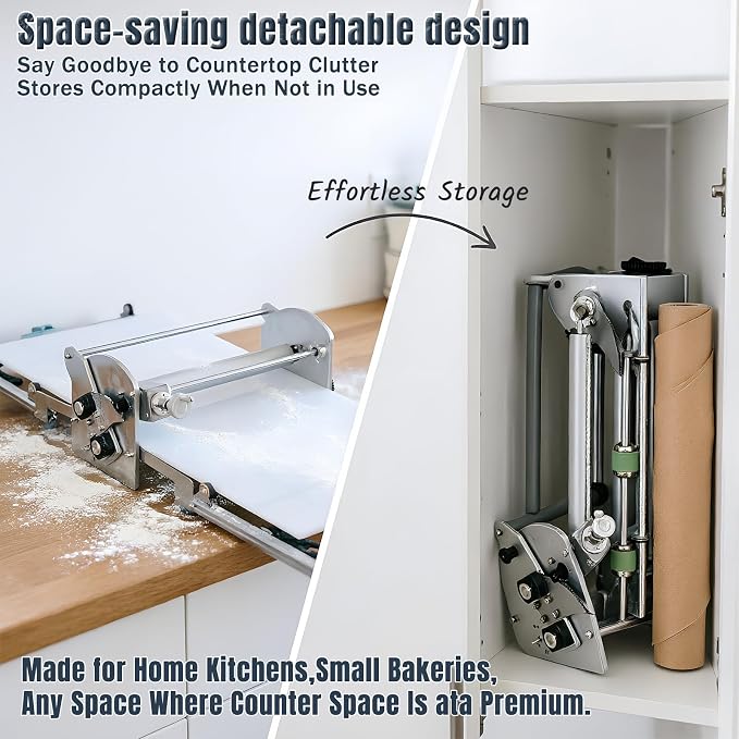 Commercial 110V Electric Dough Sheeter Machine, Reversible Puff Pastry Sheeter And Fondant Roller, Dough Roller, Adjustable Thickness 0-25mm, Folding Dough Sheeter For Bakeries, Pastries,（22.7"）