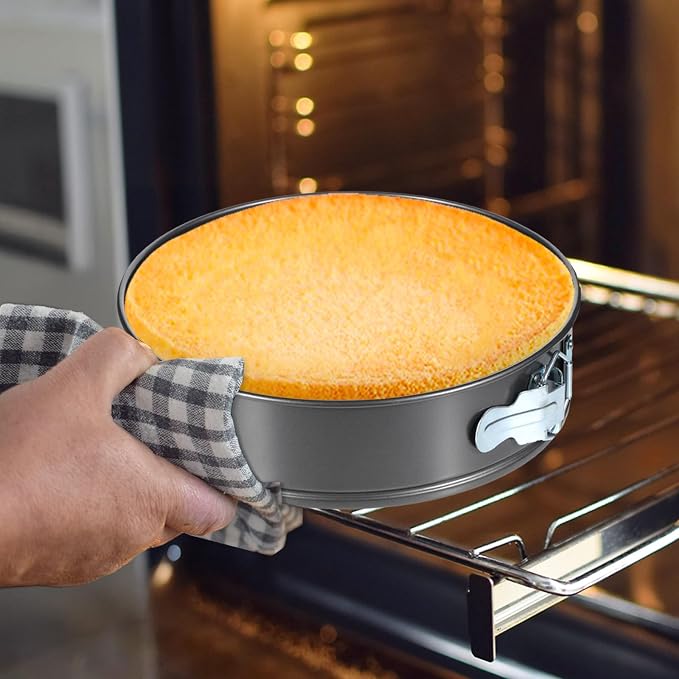 3 Pack 7.8", 8.5", 9.5" Removable Springform Cake Pan, Round Nonstick Cheesecake Pan, Cake Pans Molds with Leakproof Bottom Removable for Baking Cheesecakes, Pie, Pizza and Quiches