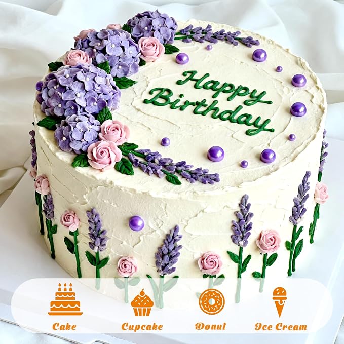 Purple Sprinkles for Cake Decorating, 110g/3.88oz Purple Pearl Sprinkles 4 Sizes Mix for Cake Cupcake Cookie Baking Donuts Ice Cream Toppings