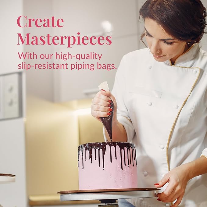 Set of 200 - Anti Burst Piping Bags 12 Inch - Prestee Tipless Icing Bags - Durable Frosting Piping Bag Tools - Pastry and Cookie Decorating Supplies (Pack of 2)