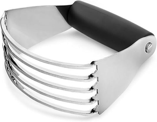 Zulay Kitchen Dough Blender Top Professional - Stainless Steel Pastry Cutter, Heavy Duty Dough Cutter With Blades, Pastry Blender And Butter Cutter - Pastry Cutter For Baking (Black)