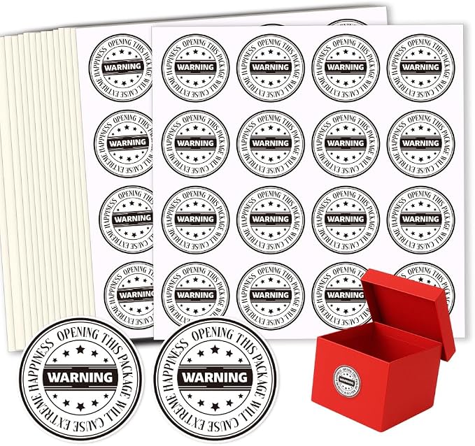 320 Pcs Extreme Happiness Stickers, Opening Instructions Label Stickers 2 Inch Round Waterproof Labels Self-Adhesive Packaging Sticker for Festival Business or Personal Use
