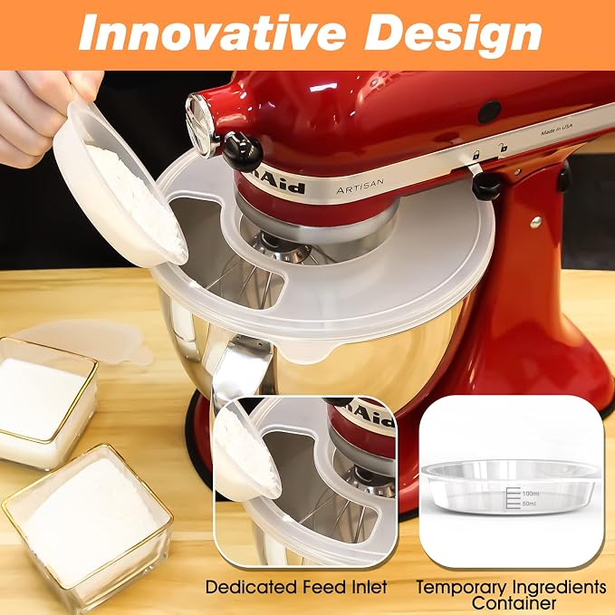 Bowl Cover Compatible with KitchenAid 4.5-5 Qt Tilt-Head Stand Mixer Bowl Covers with Extra Pouring Window, Dishwasher Safe Lid to Prevent Spilling (Pack of 1)