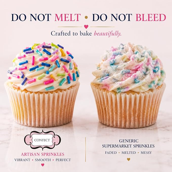 Confect Carnival Craze Rainbow Sprinkles – Custom Blend Jimmies – Multicolor Edible Toppings for Cake, Cupcake & Dessert Decorating – Vegan, Gluten-Free, Nut-Free, Soy-Free, Dairy-Free, Palm Oil-Free – 4.2 Oz