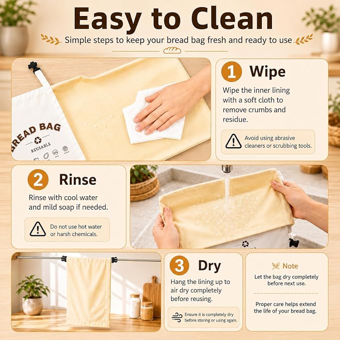 1 Pack Beeswax Bread Bags for Sourdough, XL 17 x 13 Inch Beeswax Bread Bag, Reusable Cotton Bread Storage Bag with Natural Wax Lining, Freezer Safe, Long-Lasting Freshness, Capacity for Home Baking