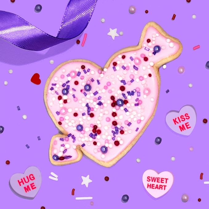Fancy Sprinkles Flirt Sprinkles | Pink & Red Jimmies with Candy Lips & Heart Shaped Candy | Valentine's, Galentine's & Anniversary | Cake & Cookie Decorating | 1 Pack (0.5c)