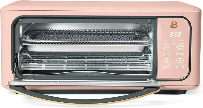Infrared Air Fry Toaster Oven 9 Slice, 1800W Countertop Oven with Convection & Air Fry Functions, Digital Touch Display, Multi Cooking Modes for Baking, Broiling & Reheating (Rose)