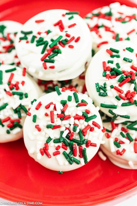 Christmas Jimmies Sprinkles for Cake Decorating 4.2oz Edible Holiday Sprinkles Red Green and White Sprinkles for Cupcake Topper Cookie Chocolate Cake Ice cream Decorations Baking Xmas Party