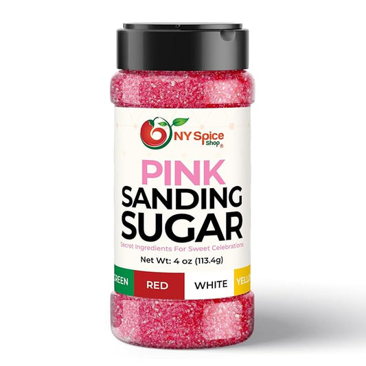 NY Spice Shop Pink Sprinkles Sanding Sugar - 4 Ounce Mix Pink Sprinkles for Holiday Dessert Decoration - Baking Decoration For Cupcakes Cookies Cakes & Dessert Toppings