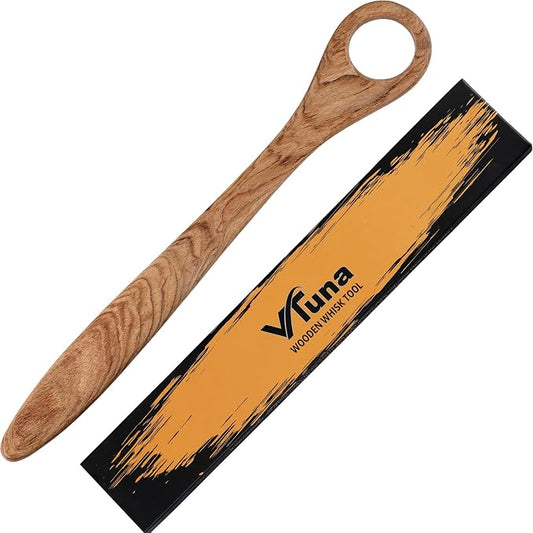 Wooden Danish Dough Whisk, Bread Whisking Tool for Mixing Sourdough, Egg and Flour Mixer Whisk, Traditional Bread Baking Tools and Supplies.