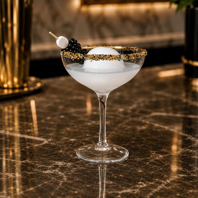 Brew Glitter Rimming Sugar Luxury Blend (Gold, Light Silver & Black) 4oz, 1x Bar Tin Cocktail Garnish for Mixed Drinks & Refreshments