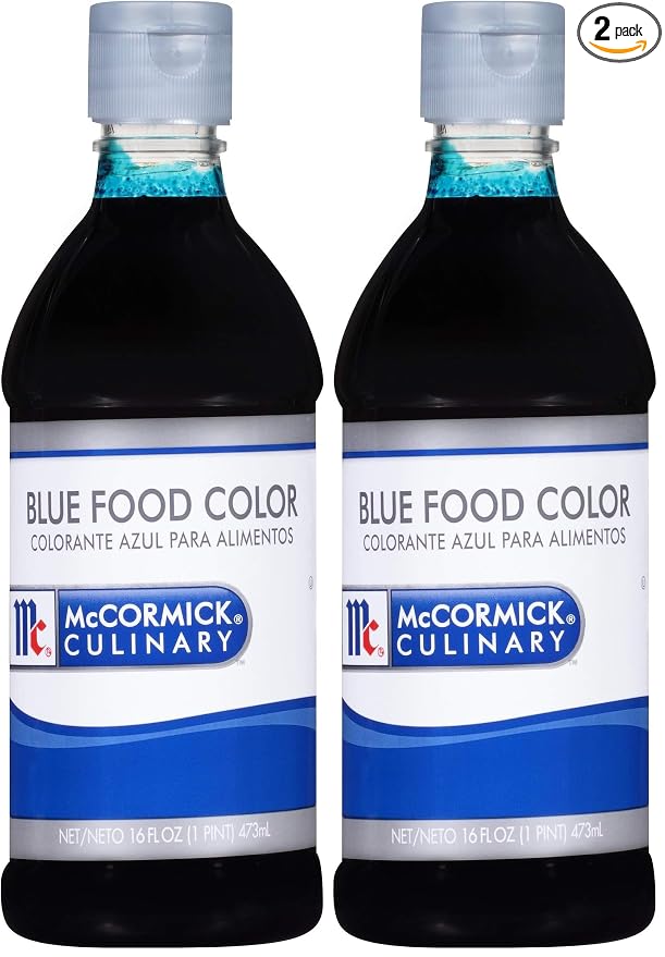 McCormick Culinary Blue Food Coloring, 16 fl oz - One 16 Fluid Ounce Bottle of Blue Food Coloring Liquid to Add Color to Cakes, Cookies, Icings and Fillings (Pack of 2)