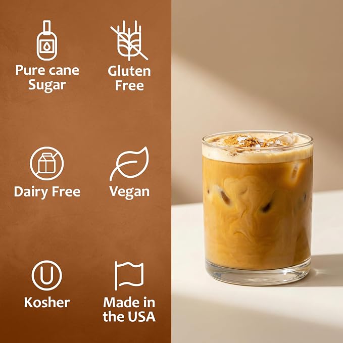 Syruvia Coffee Syrup, Salted Cookie Butter Flavored Syrup for Drinks, Lattes, and Desserts – 25.4 fl oz - with Pump