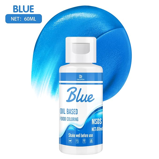 Oil Based Food Coloring - Vibrant Food Coloring for Chocolate, Candy Melts, Baking, Cake Decorating - Upgraded Edible Food Color Dye for Icing, Fondant,Butter, Cookie, DIY Crafts - 2 Fl.oz (Blue)