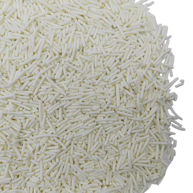 Jimmies Sprinkles, Edible Jimmy Sprinkles, White Crunchy Jimmies Mix for Cake Decorating, Edible Cookie Cupcake Decorations for Theme Baking and Christmas Party Treats