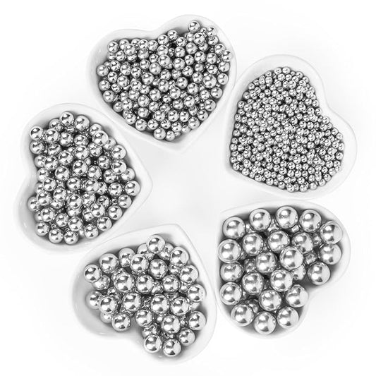 Silver Pearl Sprinkles,Edible Pearl Sugar Sprinkle for Cake Decorating,130g/4.58oz Mix Size,Festival Baking Edible Cake Decorations,Cupcake Toppers,Cookie Decorating Donuts Ice Cream Toppings,Wedding Birthday Party Supplies