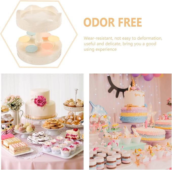 Kisangel Carousel Cupcake Holder Rotating Sushi Cupcake Stand Rotating Automatic Dessert Machine Revolving