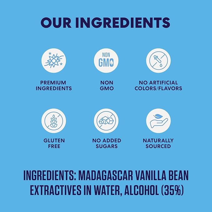 Magnolia-Star Pure Vanilla Extract, 16 oz., Made from Hand-Selected Madagascar Bourbon Beans, Non-GMO and Gluten-Free Baking Vanilla (8oz. Bottles, 2 Ct)