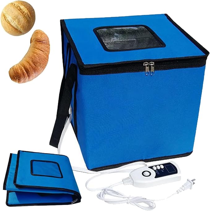 Temperature-Controlled Dough Proofer Box & Fermentation Kit - Folding Bread Making Tools, Reusable Sourdough Starter Jar for Bread, Yogurt, Natto & Soap (M)