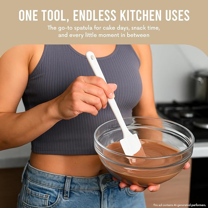 Linden Sweden Narrow Flexible Long Handle Spatula – Non-Stick and Heat-Resistant, Great for Home or Professional Use - Dishwasher-Safe – Made in Sweden