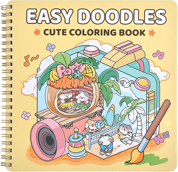 Adult Coloring Book, 30 Pages Cartoon Scene Coloring Books to Relax and Relieve Anxiety, Gift for Mother's Day, Birthdays, Christmas, Anniversaries