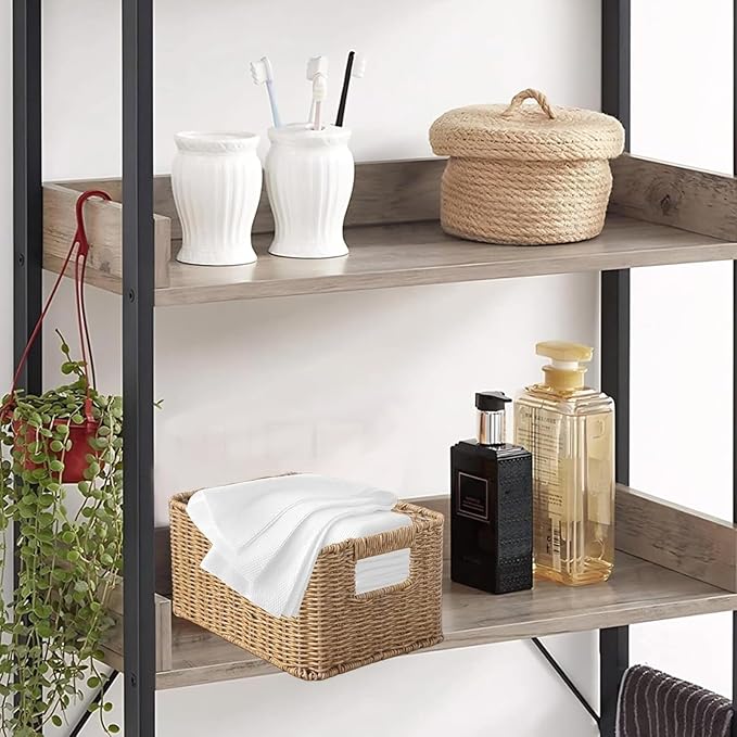 Natural Style Rattan Storage Basket with Handles, Waterproof & Durable Home Organizer