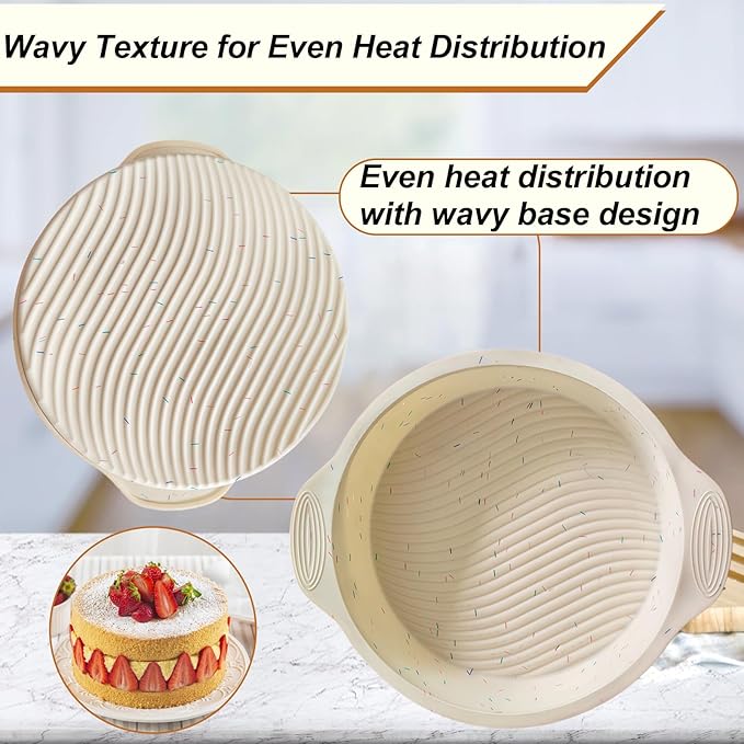 10 Inch Silicone Cheesecake Pan Protector - Leakproof Water Bath Baking Solution for Springform Pans 9-10", Prevents Soggy Crusts, Heat Resistant 446°F, Easy-Grip Handles - Sprinkles White