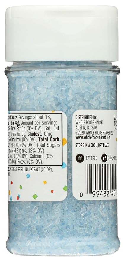 365 by Whole Foods Market, Blue Decorating Sugar, 3.3 Ounce (Pack of 2)
